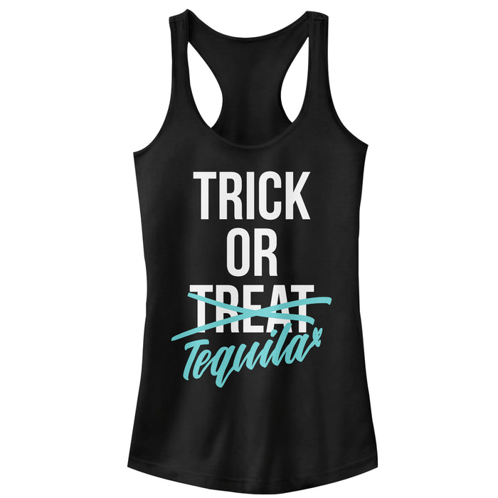 fifth sun Junior's CHIN UP Halloween Trick or Tequila Racerback Tank Top