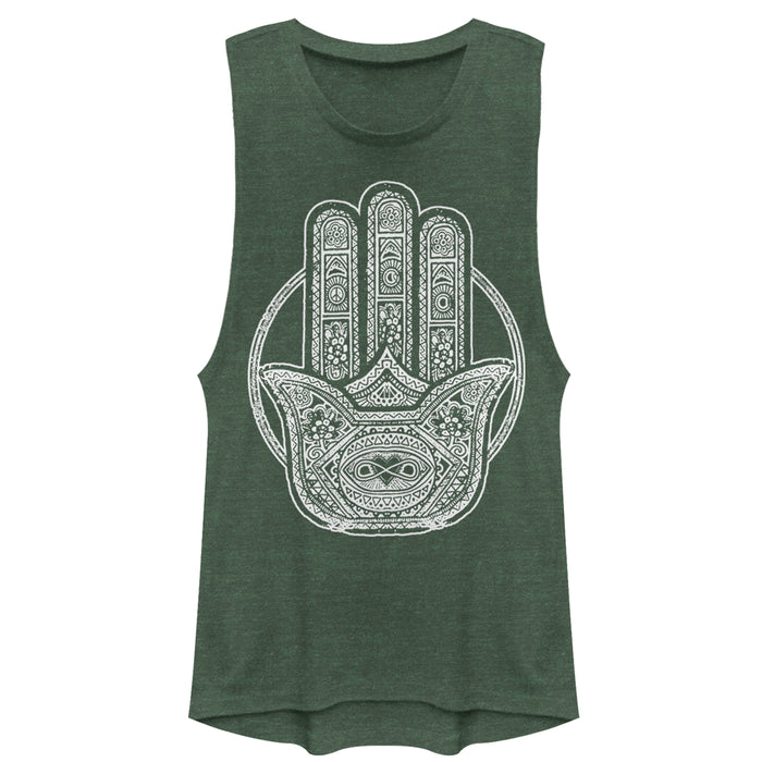 fifth sun Junior's CHIN UP Hamsa Hand Festival Muscle Tee