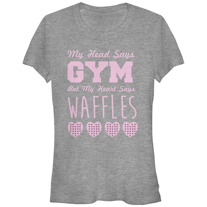 fifth sun Junior's CHIN UP Head Says Gym Heart Says Waffles T-Shirt