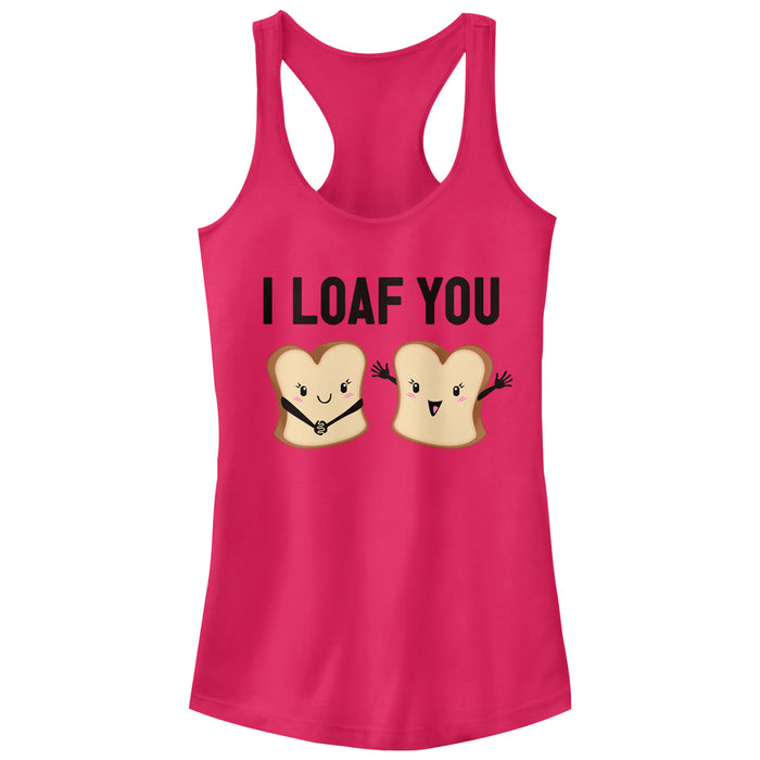 fifth sun Junior's CHIN UP I Loaf You Racerback Tank Top