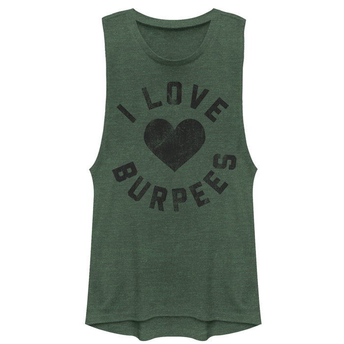 fifth sun Junior's CHIN UP I Love Burpees Festival Muscle Tee