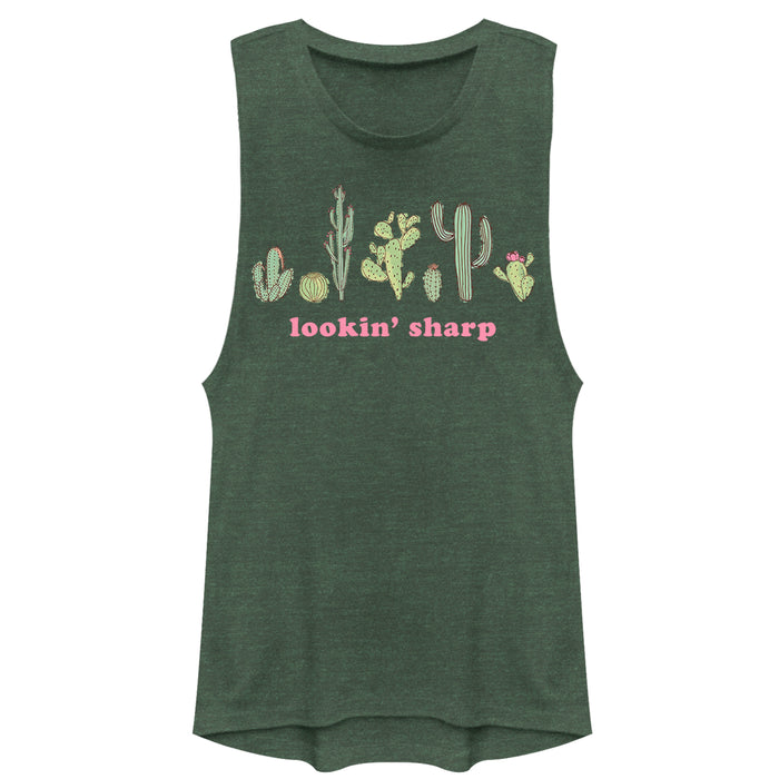 fifth sun Junior's CHIN UP Looking Sharp Cactus Festival Muscle Tee