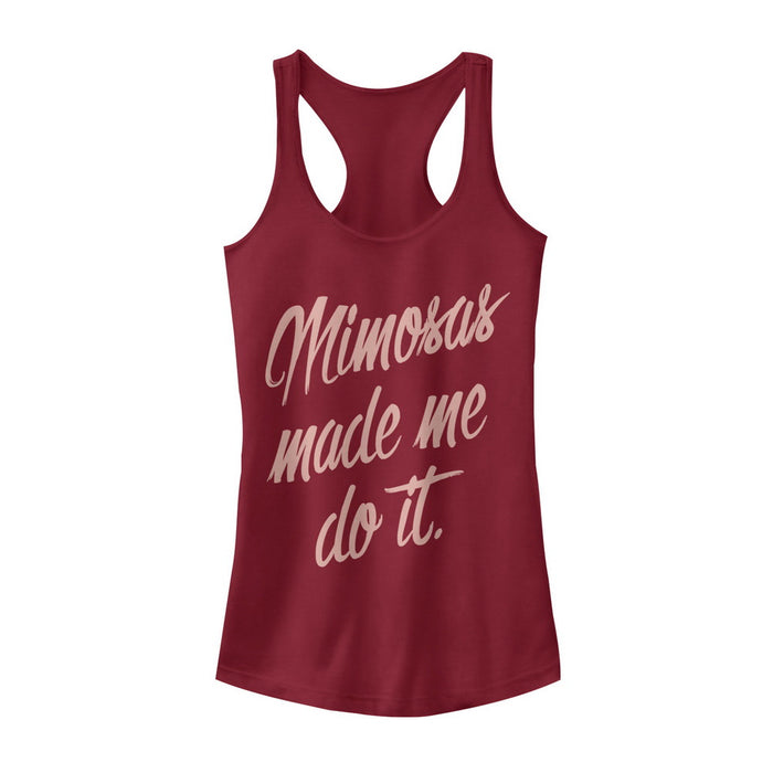 fifth sun Junior's CHIN UP Mimosas Made Me Racerback Tank Top