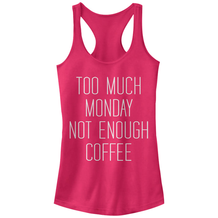 fifth sun Junior's CHIN UP Monday Not Enough Coffee Racerback Tank Top