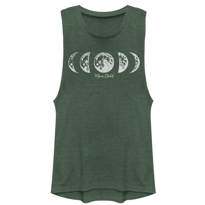 fifth sun Junior's CHIN UP Moon Child Phases Festival Muscle Tee