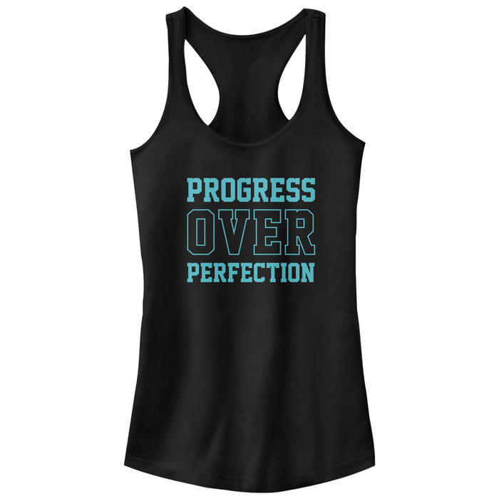 fifth sun Junior's CHIN UP Progress Over Perfection Racerback Tank Top