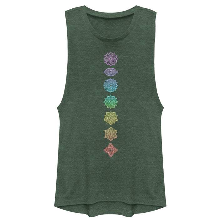 fifth sun Junior's CHIN UP Rainbow Chakra Festival Muscle Tee