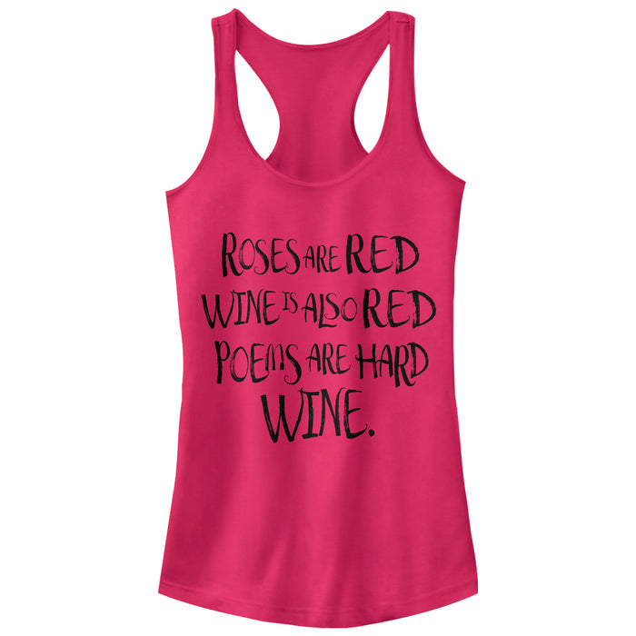 fifth sun Junior's CHIN UP Roses Are Poems Are Hard Racerback Tank Top