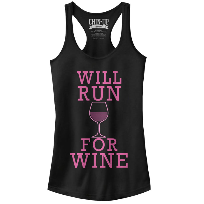 fifth sun Junior's CHIN UP Run for Wine Racerback Tank Top