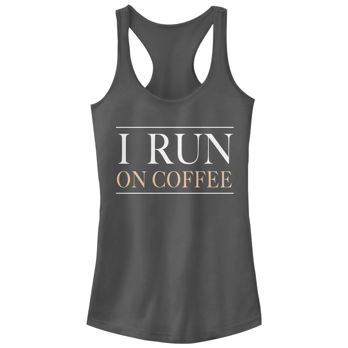 Fifth Sun Junior's CHIN UP Run On Coffee Block Racerback Tank Top