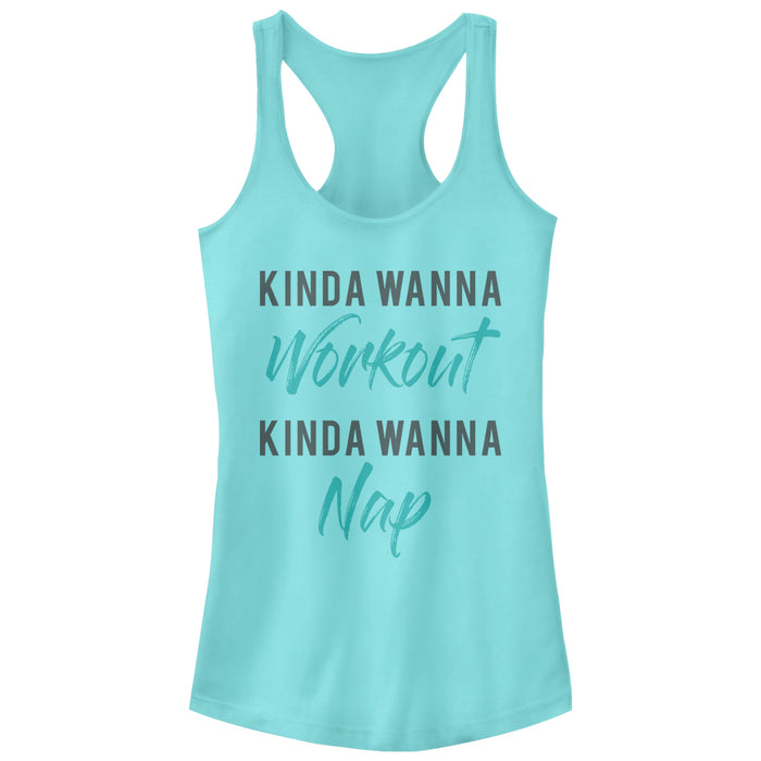 fifth sun Junior's CHIN UP Run on Coffee Block Racerback Tank Top