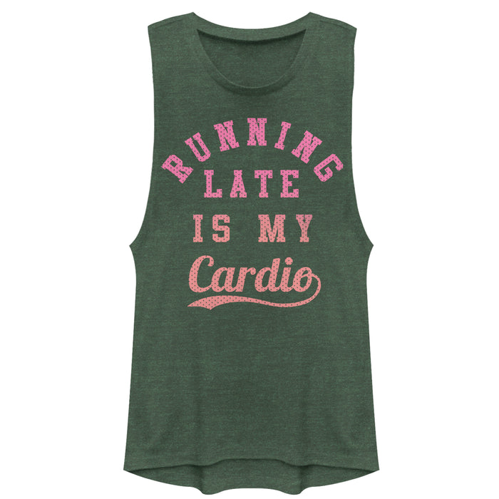 fifth sun Junior's CHIN UP Running Late is My Cardio Festival Muscle Tee