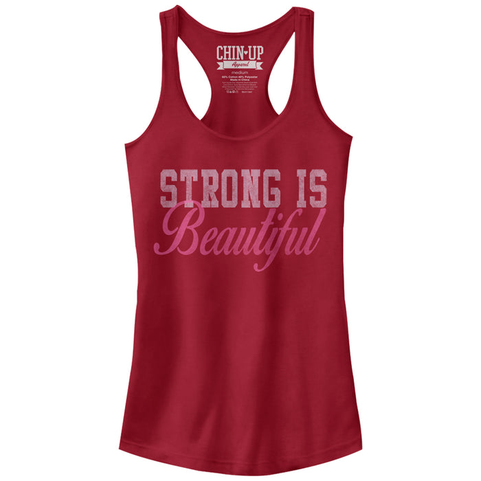 fifth sun Junior's CHIN UP Strong is Beautiful Racerback Tank Top