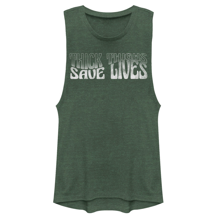 fifth sun Junior's CHIN UP Thick Thighs Save Lives Festival Muscle Tee