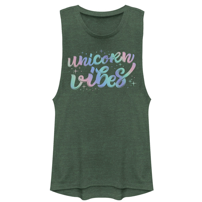 fifth sun Junior's CHIN UP Unicorn Vibes Festival Muscle Tee