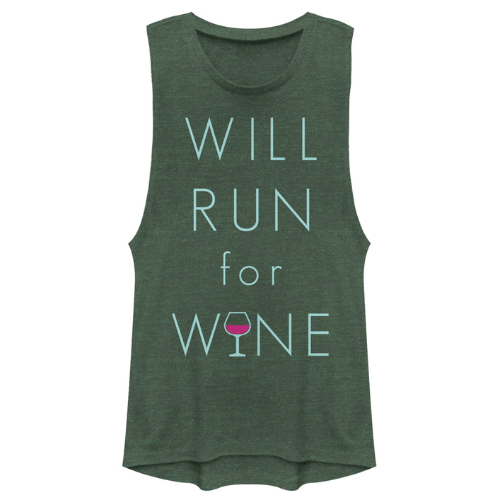 fifth sun Junior's CHIN UP Will Run For Wine Glass Festival Muscle Tee
