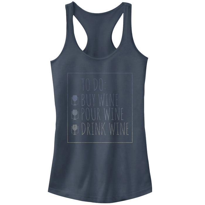 fifth sun Junior's CHIN UP Wine To Do List Racerback Tank Top