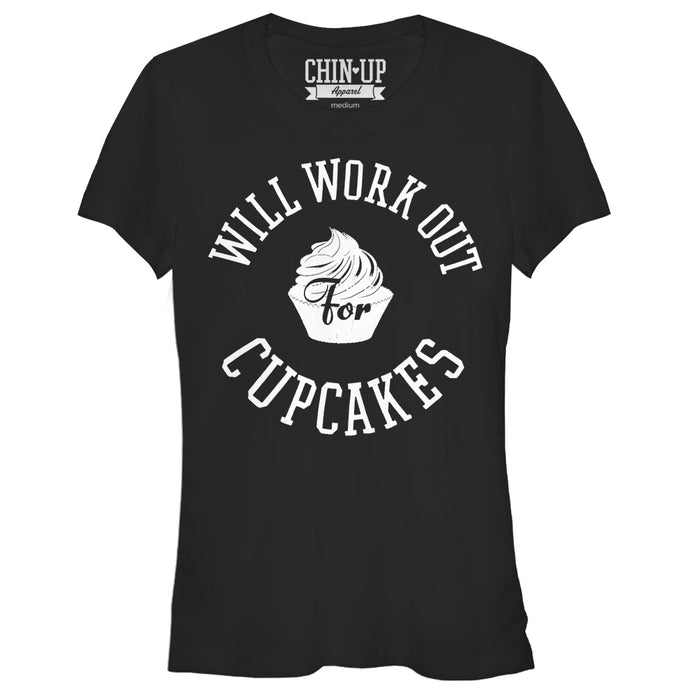 fifth sun Junior's CHIN UP Work Out for Cupcakes T-Shirt