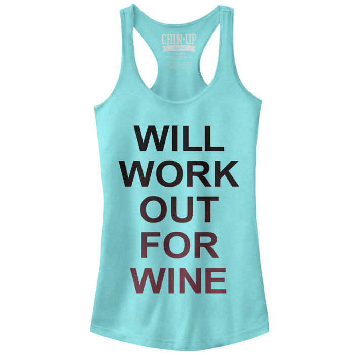 fifth sun Junior's CHIN UP Work Out For Wine Racerback Tank Top
