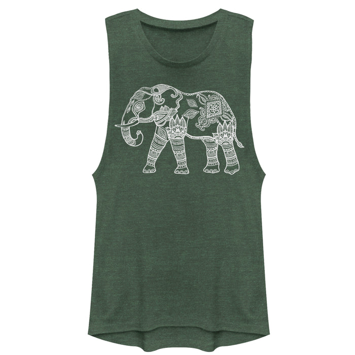 fifth sun Junior's CHIN UP Zen Elephant Festival Muscle Tee