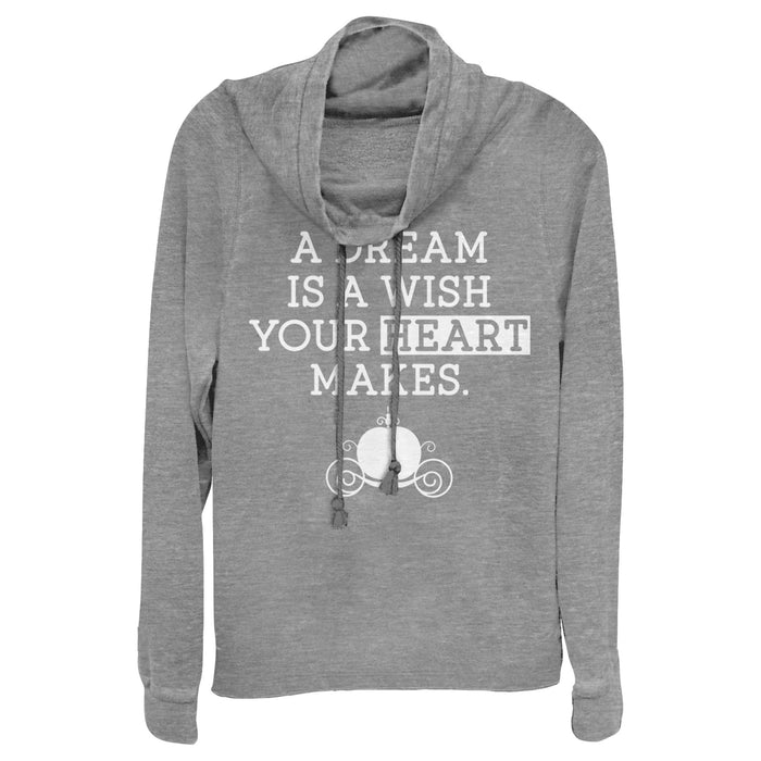Fifth Sun Junior's Cinderella A Dream Is A Wish Your Heart Makes Cowl Neck Sweatshirt