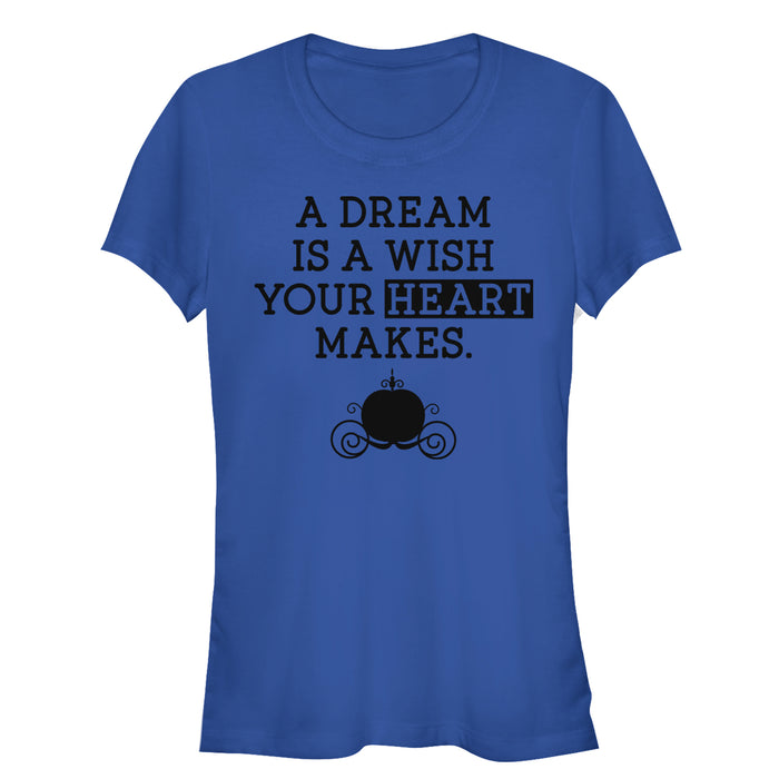 fifth sun Junior's Cinderella A Dream Is a Wish Your Heart Makes T-Shirt