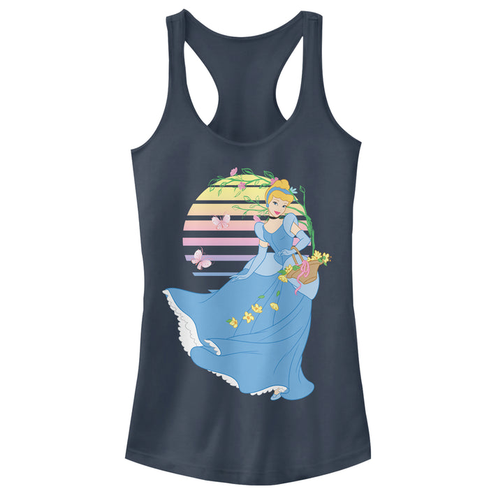 fifth sun Junior's Cinderella Flower Basket Racerback Tank Top