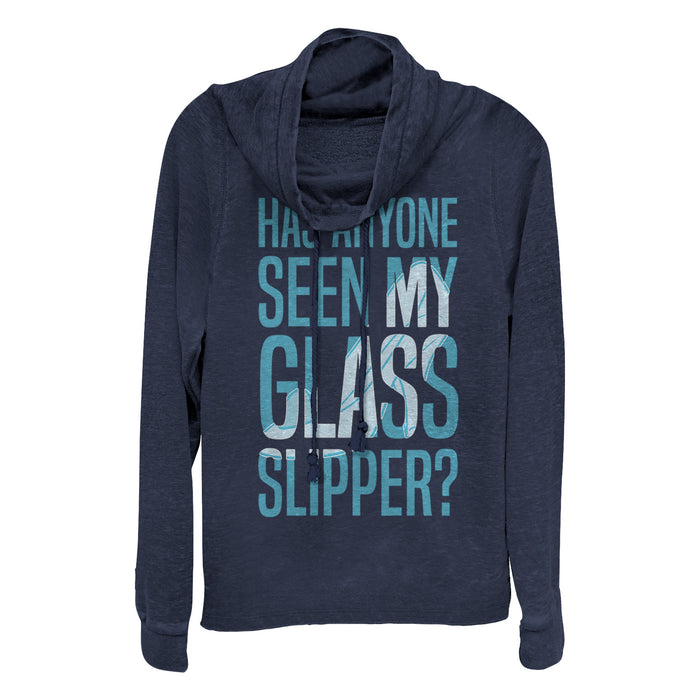 fifth sun Junior's Cinderella Glass Slipper Cowl Neck Sweatshirt