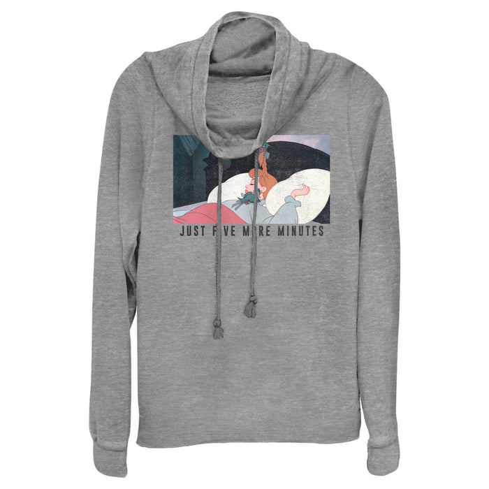 fifth sun Junior's Cinderella Just Five More Minutes Cowl Neck Sweatshirt