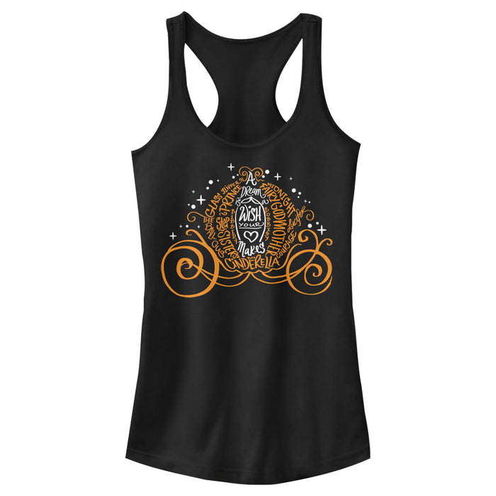 fifth sun Junior's Cinderella Magical Pumpkin Carriage Racerback Tank Top