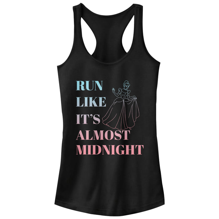 fifth sun Junior's Cinderella Run Like Midnight Racerback Tank Top