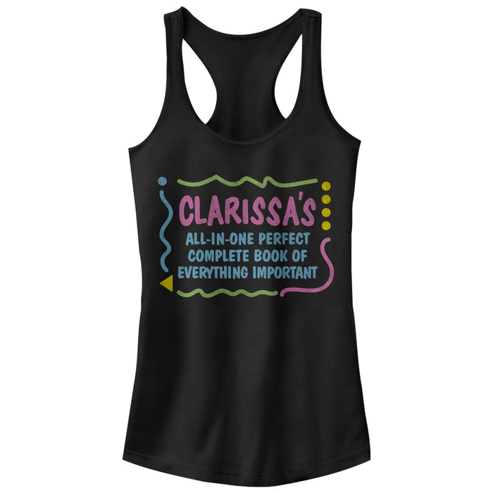 fifth sun Junior's Clarissa Explains It All The Book of Everything Racerback Tank Top