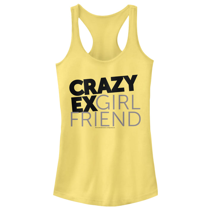 fifth sun Junior's Crazy Ex-Girlfriend Text Logo Racerback Tank Top
