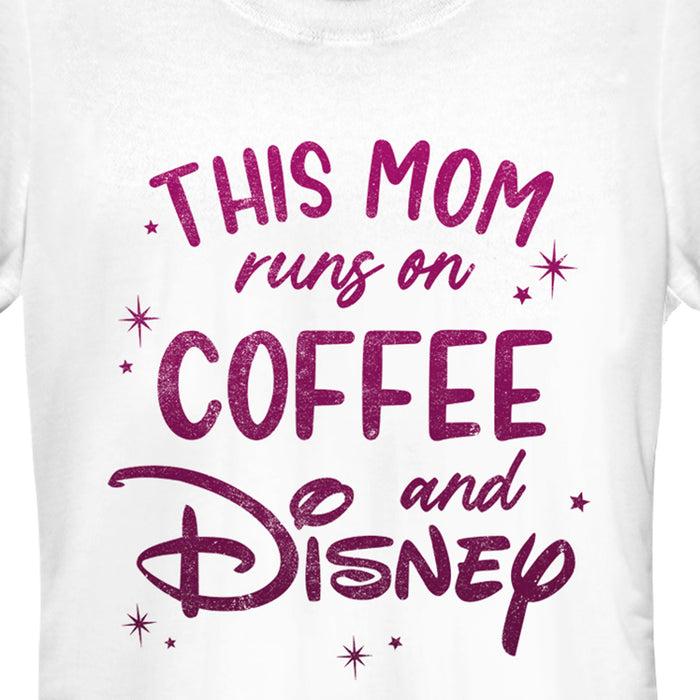 Fifth Sun Junior's Disney This Mom Runs On Coffee T-Shirt
