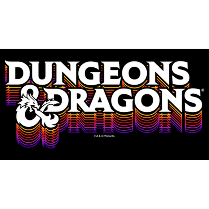 Fifth Sun Junior's Dungeons & Dragons Cascading Color Retro Logo T-Shirt