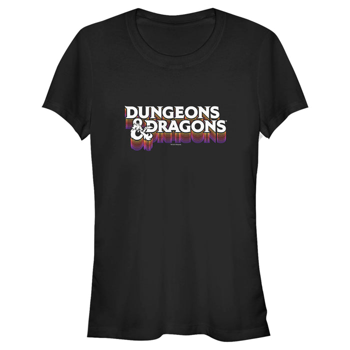 fifth sun Junior's Dungeons & Dragons Cascading Color Retro Logo T-Shirt