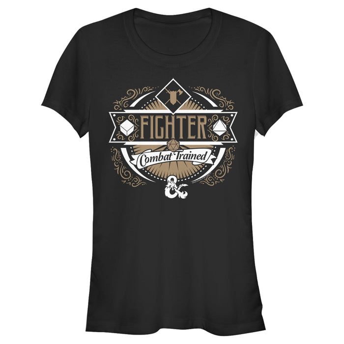 fifth sun Junior's Dungeons & Dragons Fighter Combat-Trained Badge T-Shirt