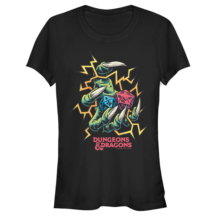 fifth sun Junior's Dungeons & Dragons Monster Claw Dice Roll T-Shirt