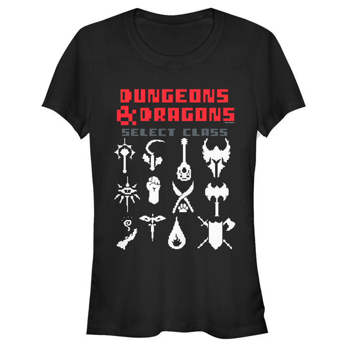 fifth sun Junior's Dungeons & Dragons Select Class 8-bit Pixel Symbols T-Shirt