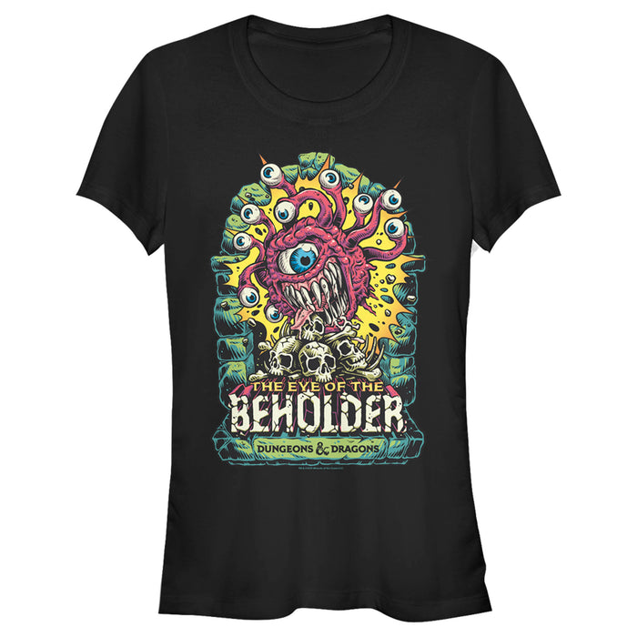 fifth sun Junior's Dungeons & Dragons The Eye of the Beholder With Skulls T-Shirt