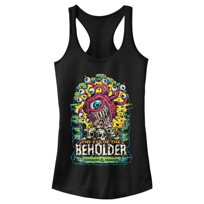 fifth sun Junior's Dungeons & Dragons The Eye of the Beholder With Skulls Racerback Tank Top