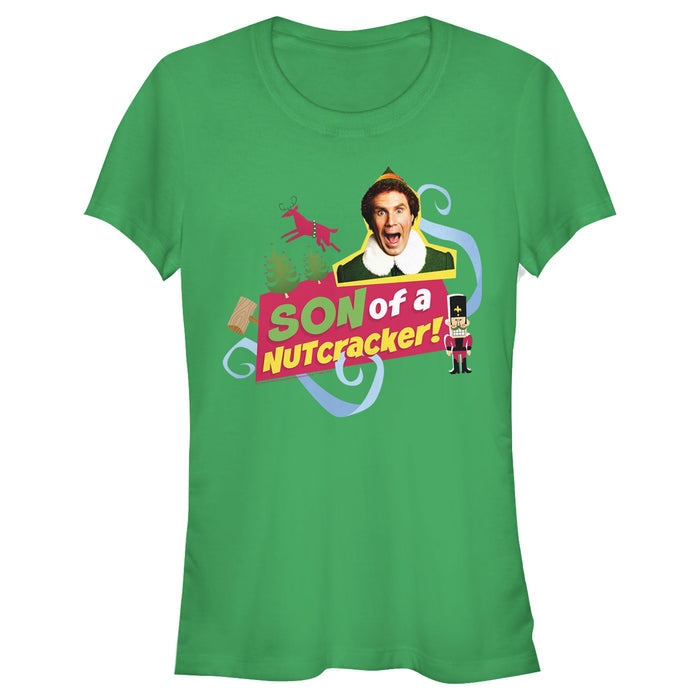 fifth sun Junior's Elf Buddy Son of a Nutcracker Pattern T-Shirt