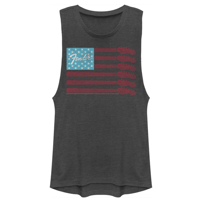 fifth sun Junior's Fender Guitar Flag Logo Festival Muscle Tee