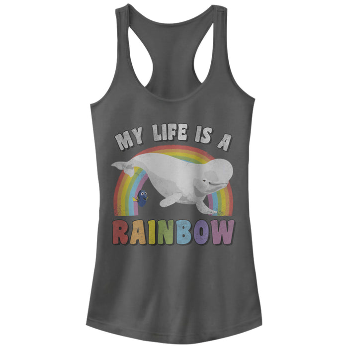 fifth sun Junior's Finding Dory Bailey Rainbow Life Racerback Tank Top