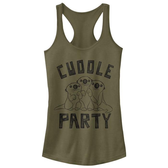 fifth sun Junior's Finding Dory Cuddle Party Otters Racerback Tank Top