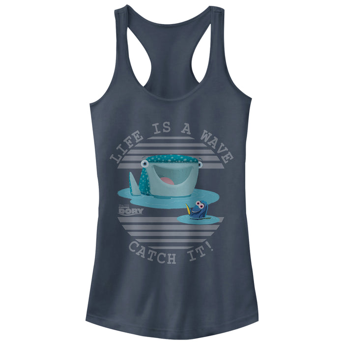 fifth sun Junior's Finding Dory Destiny Life is Wave Racerback Tank Top