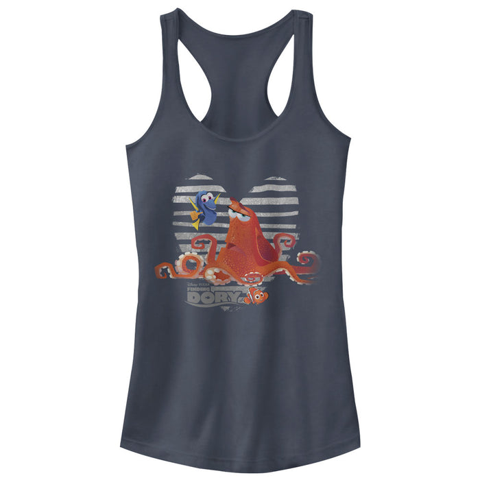 fifth sun Junior's Finding Dory Hank Nemo Dory Heart Racerback Tank Top