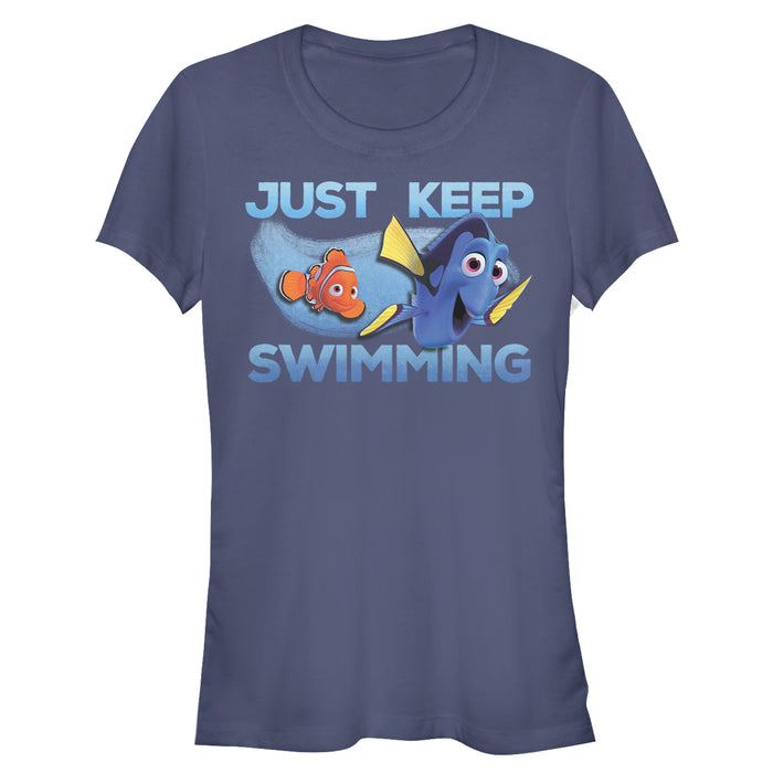 fifth sun Junior's Finding Dory Just Keep Swimming Current T-Shirt