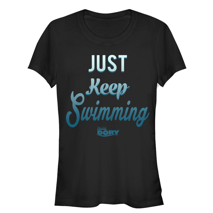 fifth sun Junior's Finding Dory Just Keep Swimming Motto T-Shirt