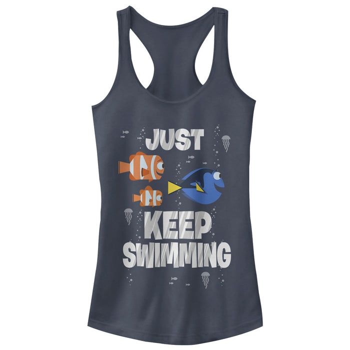 fifth sun Junior's Finding Dory Just Keep Swimming Racerback Tank Top